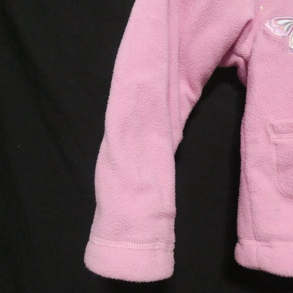 ADORABLE JR TOO | size 6 girls, kids | Pink Fleece Hooded Pea Coat | Butterflies - Picture 4 of 16